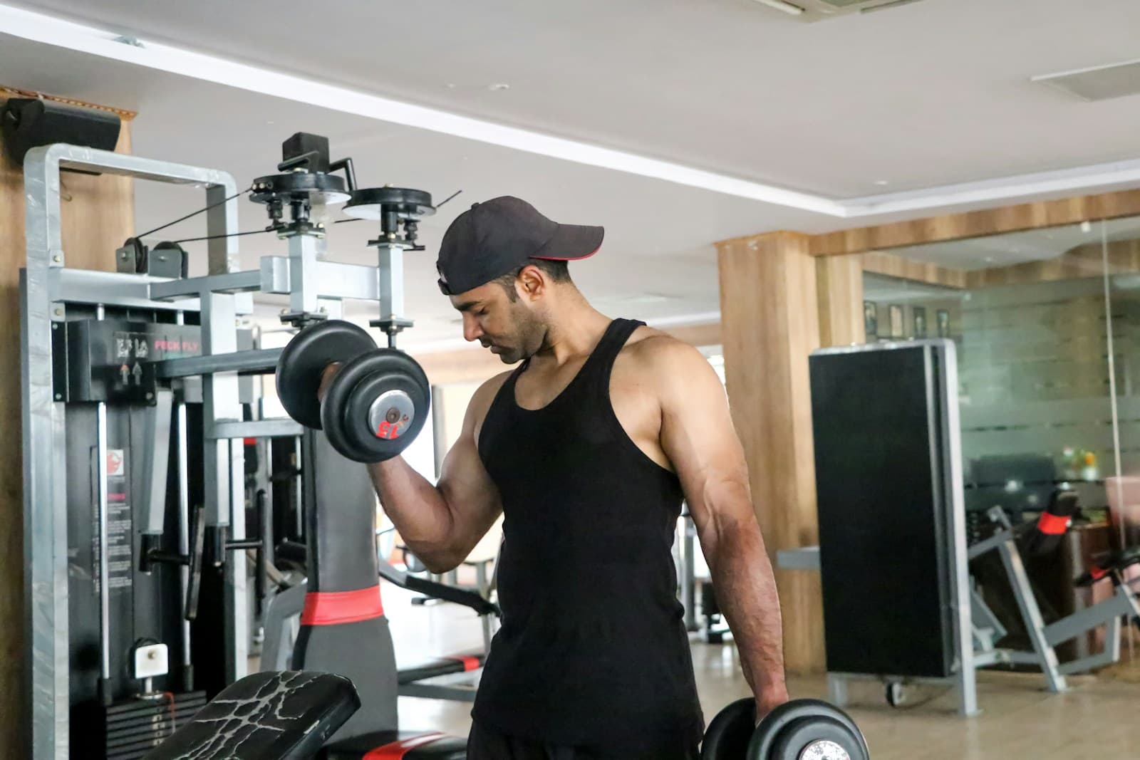 Strength training scene for men over forty